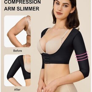 Make Offer!Black and Beige U shaped 3/4 sleeve arm compression posture support M